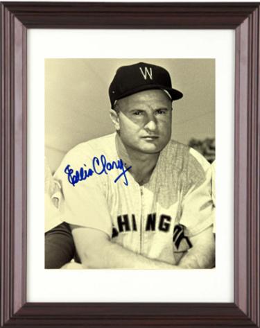 Ellis Clary signed Washington Senators Vintage 8x10 Photo Custom Framing imperfect- COA/Ticket