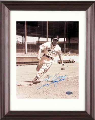 Enos Slaughter signed St. Louis Cardinals MLB 8x10 Photo Custom Framing- Steiner Holo/COA (HOF)