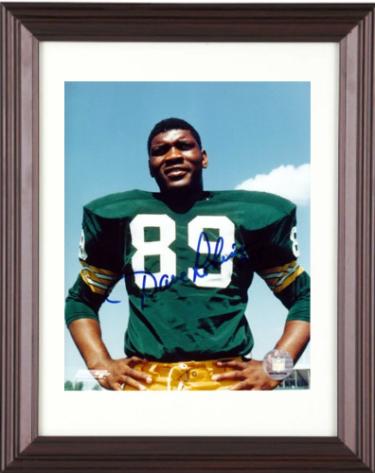 Dave Robinson signed Green Bay Packers NFL Licensed 8x10 Photo Custom Framing- minor ding - COA (2013 Hall of Fame)