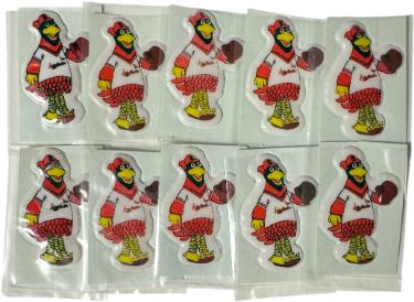 Fredbird St. Louis Cardinals Mascot 1980's Puffy Sticker- Lot of 10 -BRAND NEW