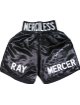 Ray Mercer signed Black Satin Boxing Trunks w/ Merciless (1988 Seoul Olympic Gold)