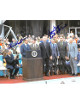 Chris/Christopher Kraft & Gerry/Gerald Griffin signed Apollo 13 Flight Directors Color 8x10 Photo- JSA Holo #EE62700 (w/ Nixon)