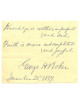 George H. Boker signed Vintage 4x3.5 Cut Signature Poem/Dec 28, 1889- JSA Hologram #EE63462 (Civil War Poet/Us Ambassador)