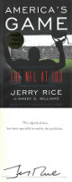 Jerry Rice signed 2019 America's Game: The NFL at 100, Hardcover Book Plated First Edition Book JSA Hologram
