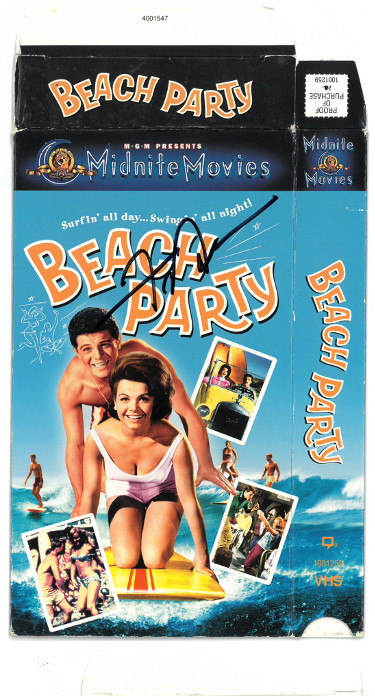Frankie Avalon signed 1963 Beach Party VHS Video/Movie Cover- JSA Hologram #AA38191 (w/ Annette Funicello)