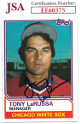 Tony La Russa signed 1983 Topps Baseball Card #216- JSA #EE60375 (Chicago White Sox)