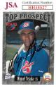 Miguel Tejada signed 1997 Best Top Prospect Rookie Card (RC) #15- JSA #HH18527 (On Card Auto/Oakland A's/Huntsville Stars)