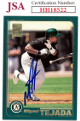 Miguel Tejada signed 2001 Topps 50 Years Baseball Card #620- JSA #HH18522 (On Card Auto/Oakland A's)