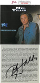Mel Tillis signed 1991 Greatest Hits Album Back Cover w/ CD & Case- JSA #KK58069