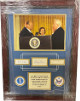 Gerald Ford/Betty Ford/Chief Justice Warren Burger signed Cut sigsCustom Framing 38th POTUS 11x14 Photo w/Seals-JSA LOA- 21x28