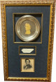 Franklin Pierce POTUS 14th President Vintage Ink cut signature/Engraved Photo/Sterling Silver Plate Gold 11x27 Shadow Box
