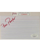 Fess Parker signed 3X5 Index Card- JSA #LL60263 (Daniel Boone/Davy Crockett)