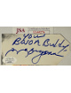 Morganna signed 2x4.5 Cut Signature Your Bosom Buddy- JSA #LL60276 (The Kissing Bandit)