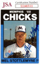 Mel Stottlemyre signed 1988 Best Cards Rookie On Card Auto #1- JSA #LL60311 (Memphis Chicks)