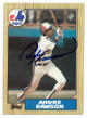 Andre Dawson signed 1987 Topps Baseball Card #345- JSA #LL60306 (Cubs/Expos/HOF/On Card Auto)