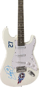 Eddie George signed Tennessee Titans Logo White 39" FS Strat Electric Guitar #27- Beckett Witnessed