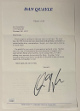 Dan Quayle signed 1995 Letter/Personal Stationary- JSA #SS51568- U.S. Vice President/U.S. Senator