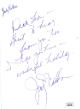 Judy Collins signed 6.25x8.5 Letter/Personal Stationery Dear Leon- JSA #SS51629