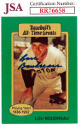 Lou Boudreau signed 1987 Hygrade Baseball Card- JSA #RR76658 (On Card Auto/Boston Red Sox)