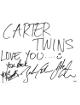 The Carter Twins- Joshua Scott Carter and Zachary Edward Carter dual signed 9x11.25 Signature Card- JSA #LL60429- w/Love You