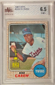 Rod Carew 1968 Topps Baseball Card #80- BVG Graded 6.5 EX-MT+ (Sub Grades/Minnesota Twins)