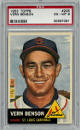 Vern Benson 1953 Topps Baseball Card #205- PSA Graded 6 EX-MT (St. Louis Cardinals)