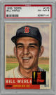 Bill Werle 1953 Topps Baseball Card #170- PSA Graded 6 EX-MT (Boston Red Sox)