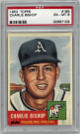 Charlie Bishop 1953 Topps Baseball Card #186- PSA Graded 6 EX-MT (Philadelphia Athletics)