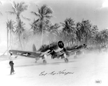 Ed Harper signed 1943 Pappy Boyington's Black Sheep 8x10 Photo- JSA #AC92755
