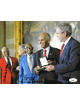 Charles E. McGee signed WWII Tuskegee Airmen 8x10 Photo- JSA #AC92642- 2007 Congressional Gold Medal w/ President George W. Bush