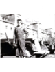 Francis Sanza signed WWII Vintage B&W 8x10 Photo- JSA #AC92651 (General Patton's Jeep Driver 3rd Army)