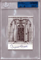 Margaret Thatcher signed 3.5x5 - JSA & Beckett Encapsulated (United Kingdom Prime Minister/10 Downing St Sticker)
