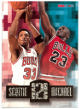 Michael Jordan & Scottie Pippen 1996-97 NBA Hoops Head 2 Head Card #HH2 (Chicago Bulls)