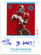Tyler Johnson signed 2020 Panini Encased Rookie Endorsements Card (RC) #RF-TJ- 28/50 (Buccaneers/Raiders)