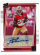 Trey Sermon signed 2021 Panini Clearly Donruss Rated Rookie Card Auto (RC) #79 (San Francisco 49ers)