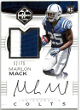 Marlon Mack signed 2017 Panini Limited RPA Rooke On Card Auto/2 Color Patch #131- 52/75 (Colts/Broncos)