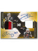 Jarrett Stidham/Sony Michel signed 2020 Panini XR Football Dual Patch Auto Card #DAS-NE- 2/3 (New England Patriots)