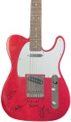 Rascal Flatts Band Signed Fender Squire Telecaster Red Sparkle Guitar Gary LeVox/Joe Don Rooney/Jay DeMarcus (3 sigs-BAS COA)