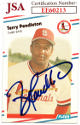 Terry Pendleton signed 1988 Fleer Baseball On Card Auto #46- JSA #EE60213 (St. Louis Cardinals)