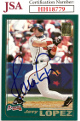 Javy Lopez signed 2001 Topps 50 Years Baseball On Card Auto #583- JSA #HH18779 (Atlanta Braves)