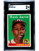 Hank Aaron 1958 Topps Card #30- SGC Graded 2 Good (Milwaukee Braves)