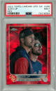 2022 Topps Chrome Update Aces Up Red Saphire Card #US288 /5- PSA Graded 9 Mint (Max Scherzer/Jacob DeGrom/NY Mets)