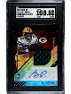 AJ (A.J.) Dillon signed 2020 Panini XR Rookie Swatch Red Auto Card RPA (RC) #RSA-AJ- /75- SGC Graded 8.5 NM-MT+/10 Auto Grade