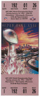 Super Bowl XXVI Replica Ticket- Washington Commanders/Buffalo Bills (Minneapolis, MN) Topload