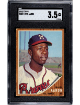 Hank Aaron 1962 Topps Baseball Card #320- SGC Graded 3.5 VG+ (Centered/Milwaukee Braves)