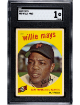 Willie Mays 1959 Topps Baseball Card #50- SGC Graded 1 Poor (Centered/Mark/San Francisco Giants)