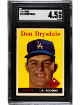 Don Drysdale 1958 Topps Baseball Card #25- SGC Graded 4.5 VG-EX+ (Los Angeles Dodgers)