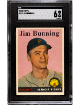 Jim Bunning 1958 Topps Baseball Card #115- SGC Graded 6 EX-NM (Detroit Tigers)