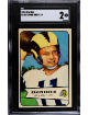 Norm Van Brocklin 1954 Bowman Card #8- SGC Graded 2 Good (Los Angeles Rams)