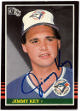 Jimmy Key signed 1985 Donruss On Card Auto #559- COA (Toronto Blue Jays)